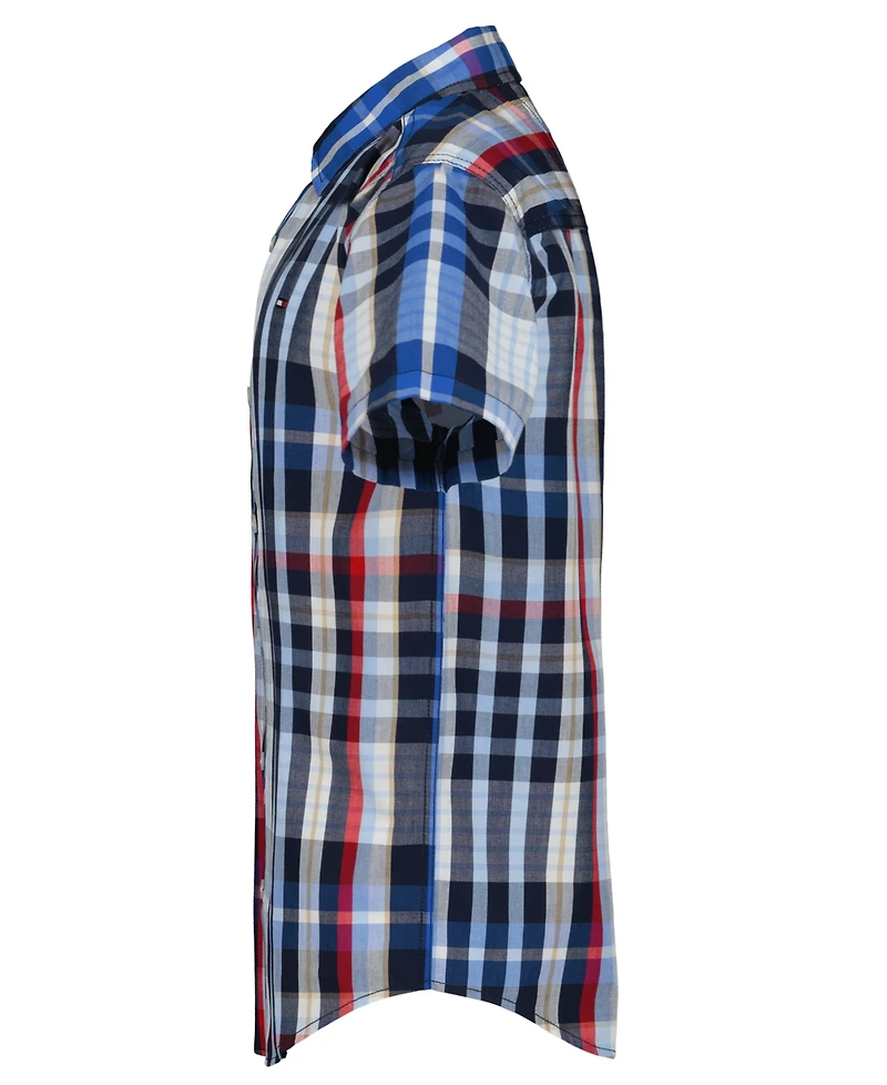 Tommy Hilfiger Boys' 8-20 Plaid Short-Sleeve Button-Front Shirt