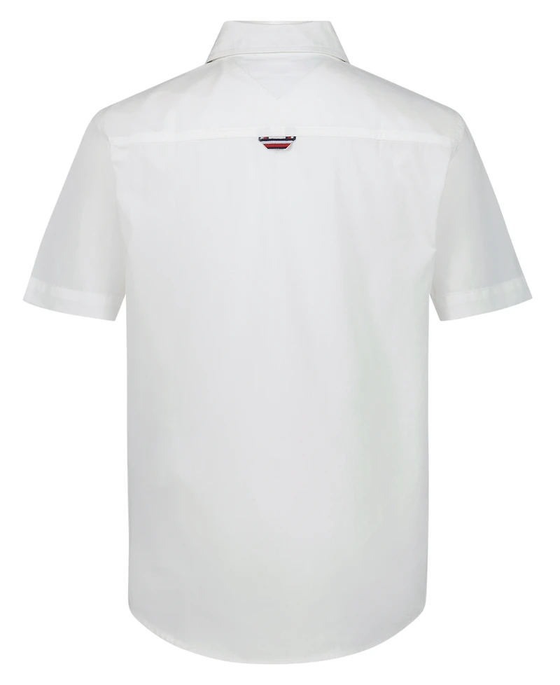 Tommy Hilfiger Boys' 8-20 Logo Short-Sleeve Button-Front Shirt