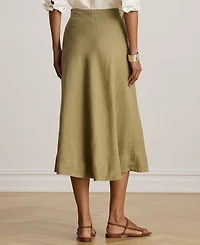 Lauren Ralph Petite Drapey A-Line Midi Skirt