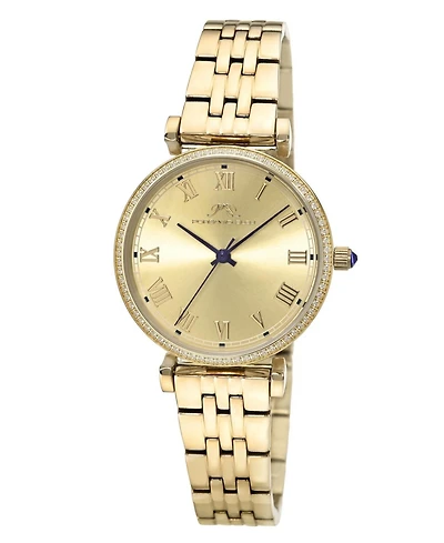 Porsamo Bleu Women's Emma Stainless Steel Gold Tone Sunray Dial Watch 1141BEMS