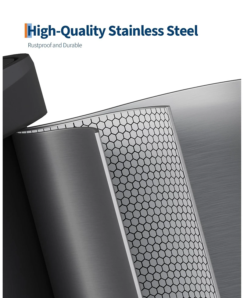 Gaomon Step-on Kitchen Stainless Steel Trash Can, Trash Bin with Soft-Close Lid