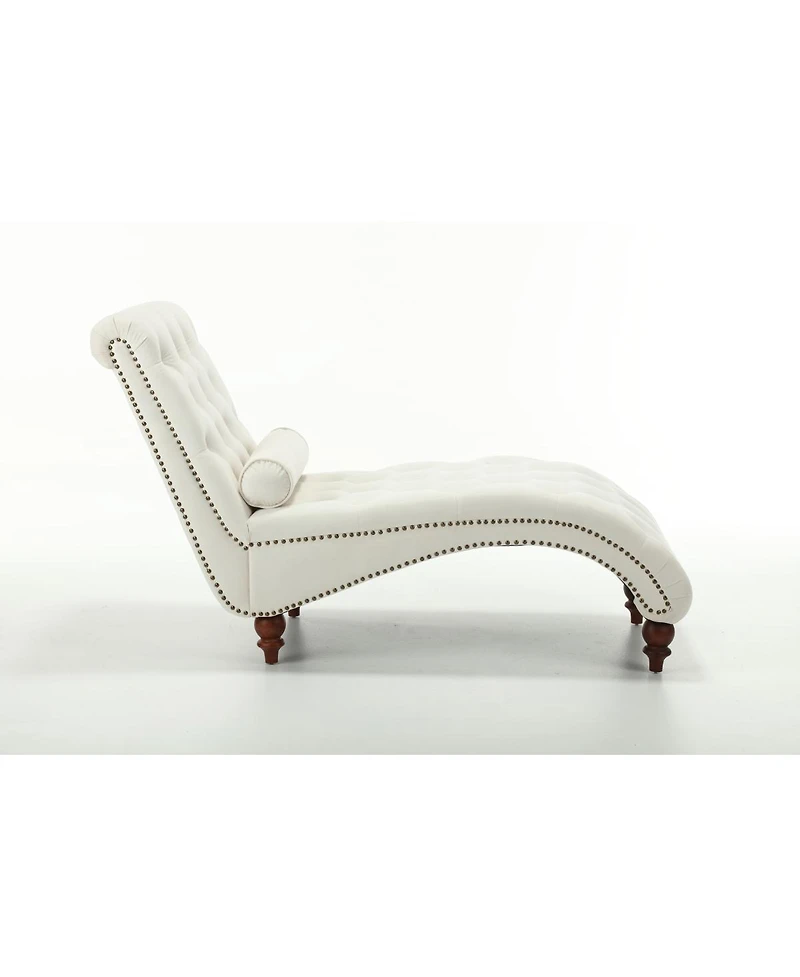 Streamdale Furniture Classical Velvet Recliner Chair with Button Tufting and Silver Nailhead Trim