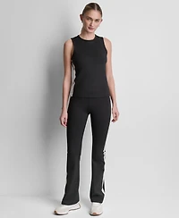 Dkny Sport Women's Side-Stripe High-Rise Flared Leggings