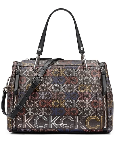 Calvin Klein Garnet Zipper Medium Satchel Handbag