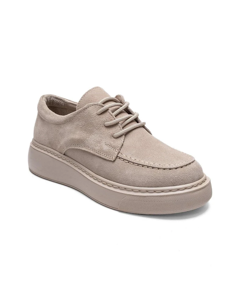 Forever & Always Shoes Women's Mareon Leather Lace Up Sneaker