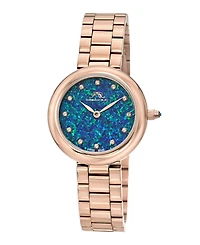 Porsamo Bleu Women's Opal Topaz Rose Tone Stainless Steel Bracelet Watch 32 mm