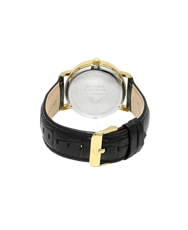 Porsamo Bleu Men's Veritas 2 Genuine Leather Band Watch 1362EVEL