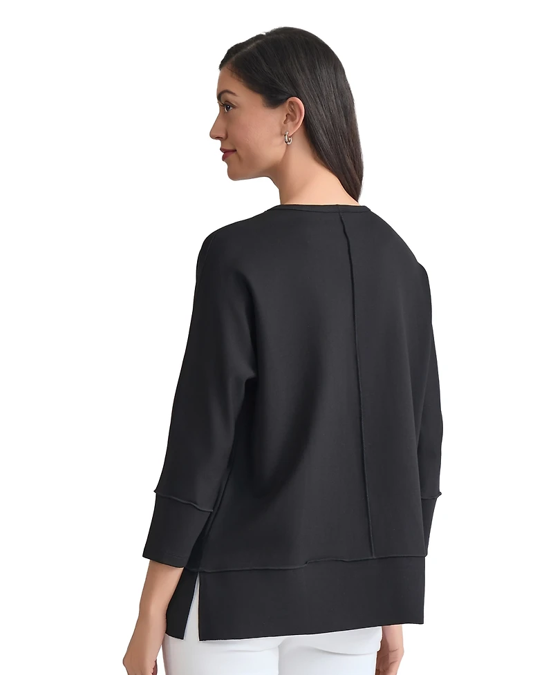 Jones New York Women's Serenity Knit 3/4 Sleeve Tunic Top