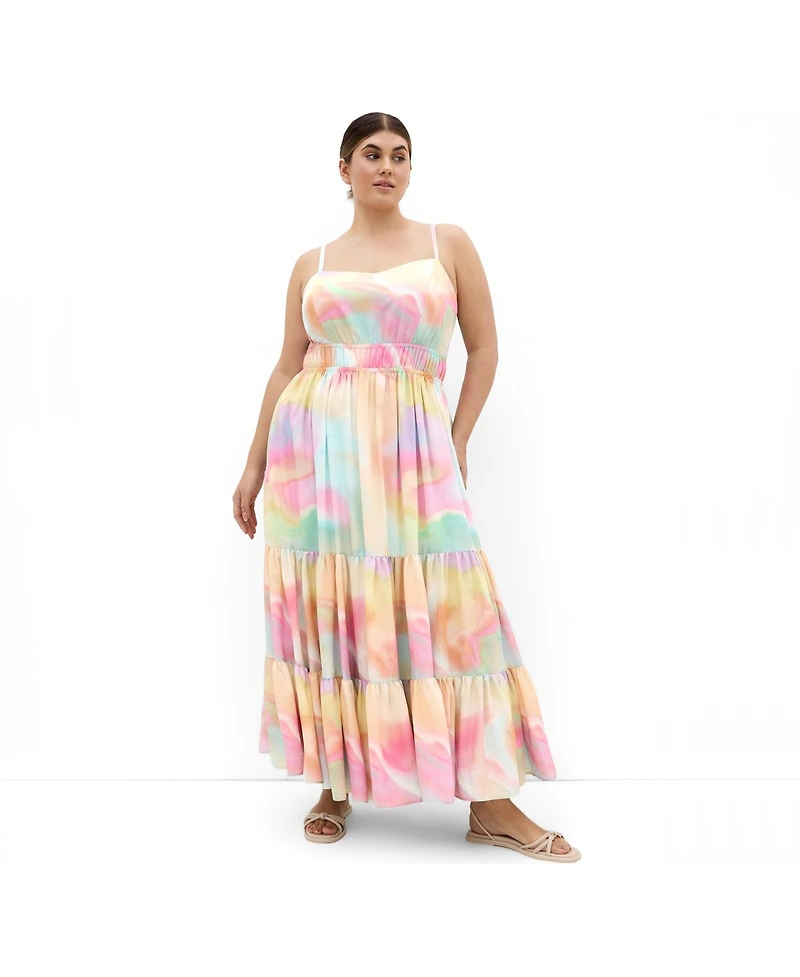 City Chic Women's Kalea Swirl Print Maxi Dress