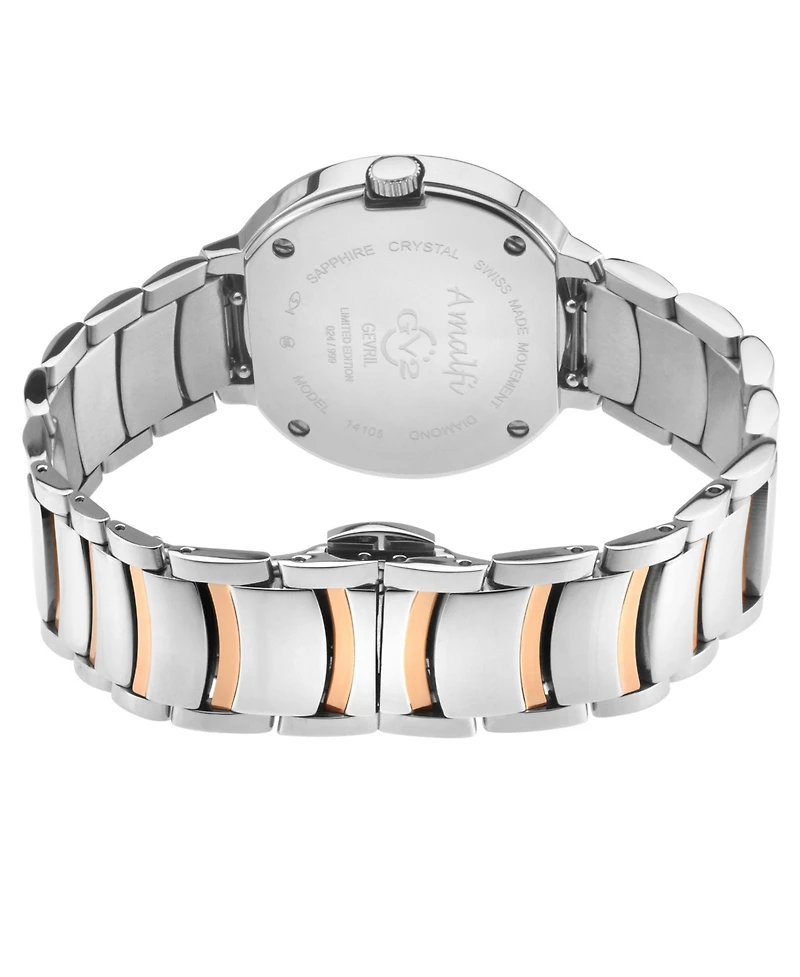 GV2 by Gevril Women's Astor Iii Swiss Quartz Diamond Silver Stainless Steel Bracelet Watch