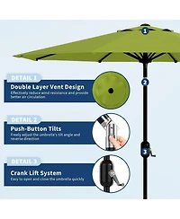 gaomon 10 Ft Outdoor Table Patio Umbrella, Waterproof Uv Protection for Garden, Backyard, Poolside