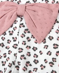 Baby Essentials Baby Girls' Long-Sleeve Bodysuit, Leggings, Socks and Headband, 4-Piece Set