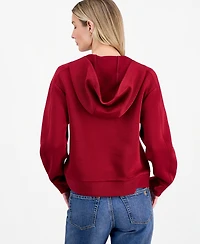 Nautica Women's Ottoman-Stitched Zippered Hoodie