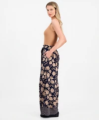 Nautica Women's Floral-Print Wide-Leg Paperbag-Waist Pants