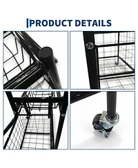 Gaomon Heavy Duty Sports Ball Storage Cart, Rolling Multi Sport Equipment Organizer for Garage Gym Playroom