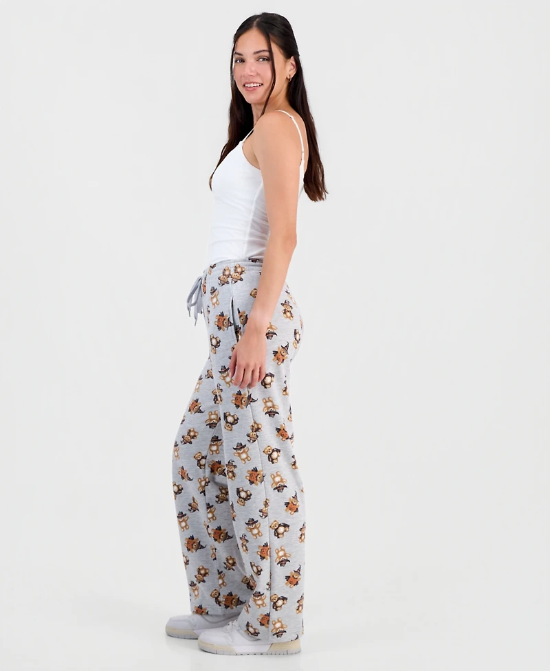 Love Tribe Juniors' Halloween Teddy Bear Straight-Leg Sweatpants