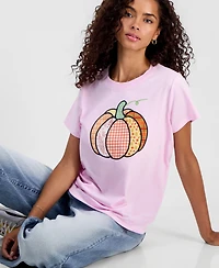 Freeze 24-7 Juniors' Pumpkin Patchwork T-Shirt