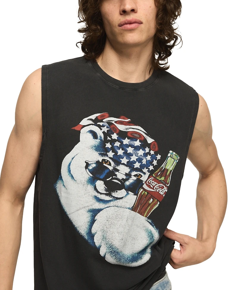 Lucky Brand Men's Coke Polar Bear Graphic Tank Top
