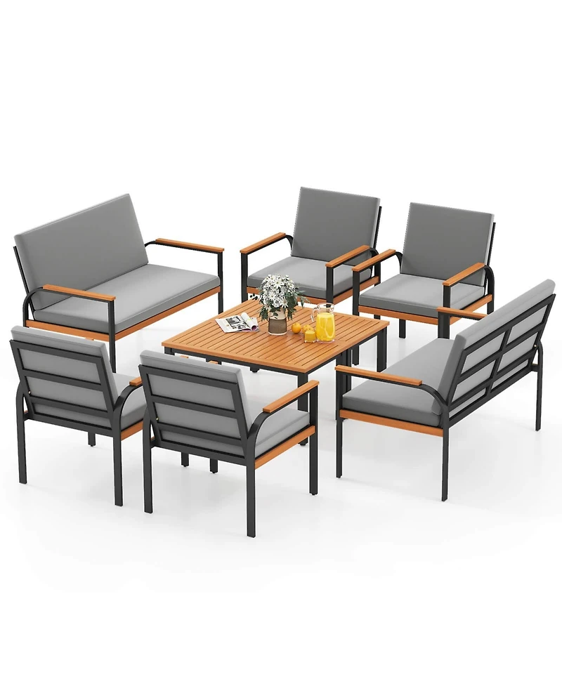 Costway Piece Patio Furniture Set with Coffee Table