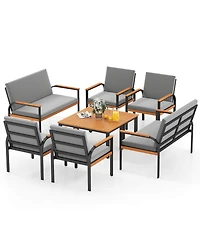 Costway Piece Patio Furniture Set with Coffee Table