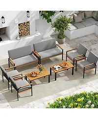 Costway Piece Patio Furniture Set with Coffee Table