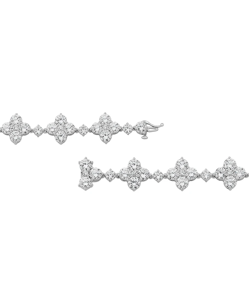 Arabella White Cubic Zirconia Flower Necklace (96-7/8 ct. t.w.) in Sterling Silver