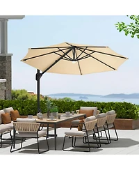 gaomon 10Feet 360degree(s) Rotation Offset Cantilever Patio Umbrella for Backyard Deck Poolside with Base