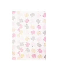 Hudson Baby Girl Cotton Poly Flannel Burp Cloths 7-Pack, Girl Elephant