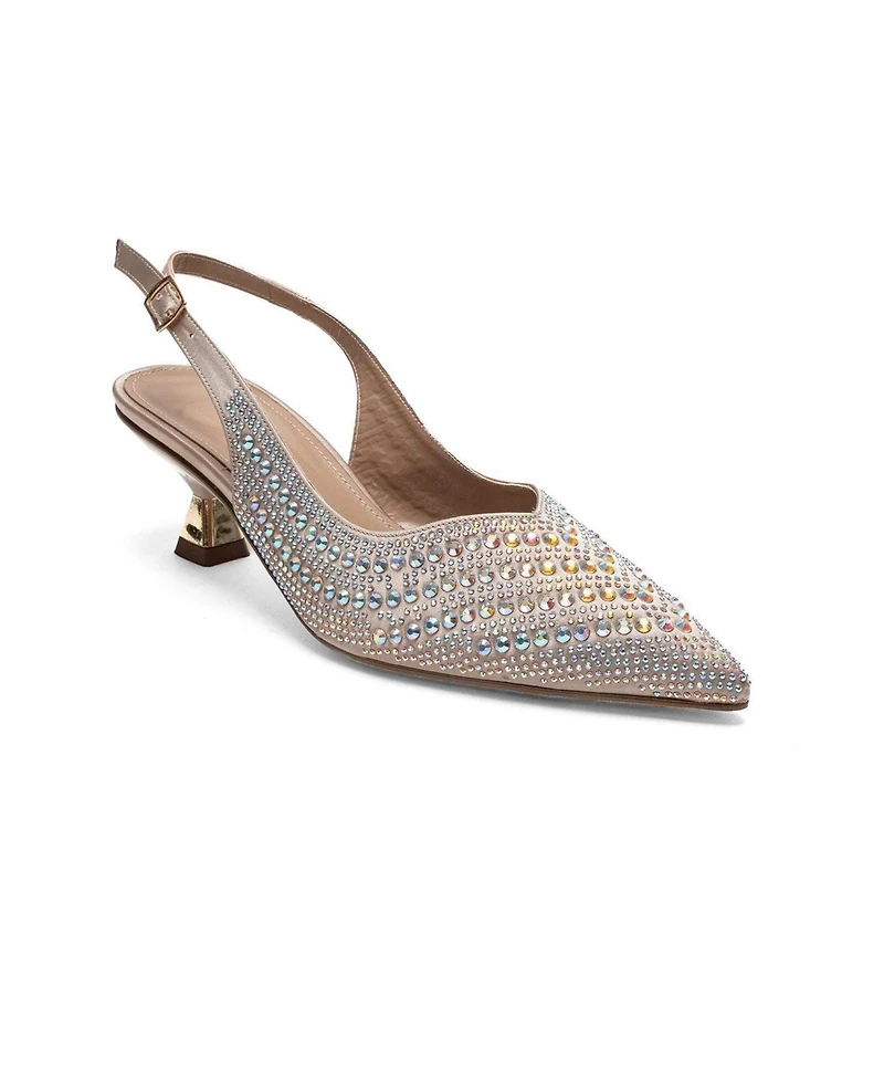Prologue Shoes Women's Royale Embellished Kitten Heel Pump