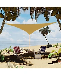 gaomon 16inchX16inchX16 inches Triangle Sun Shade Sail Shade Cloth, Sunshade for Patio, Backyard, Deck, Garden, Sand, Camel