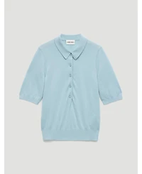 Hush Women's Fine Knit Short Sleeve Polo Top