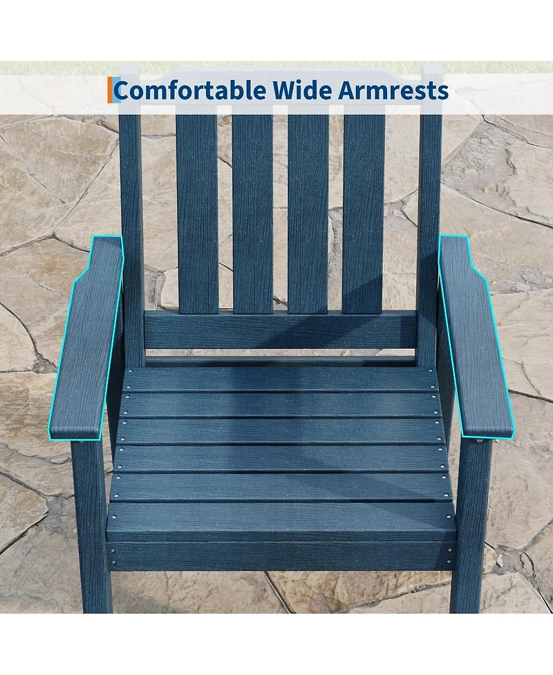 gaomon All-Weather Hdpe Outdoor Patio Dining Chairs Set of 2 for Backyard and Deck