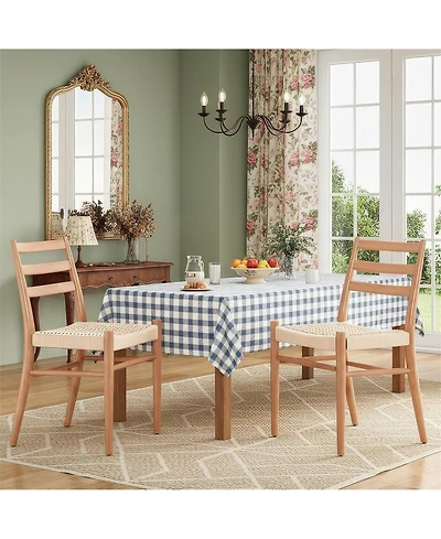 Clihome Mid Century Modern Woven Rope Seat Dining Chairs Set of 2