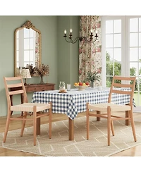 Clihome Mid Century Modern Woven Rope Seat Dining Chairs Set of 2