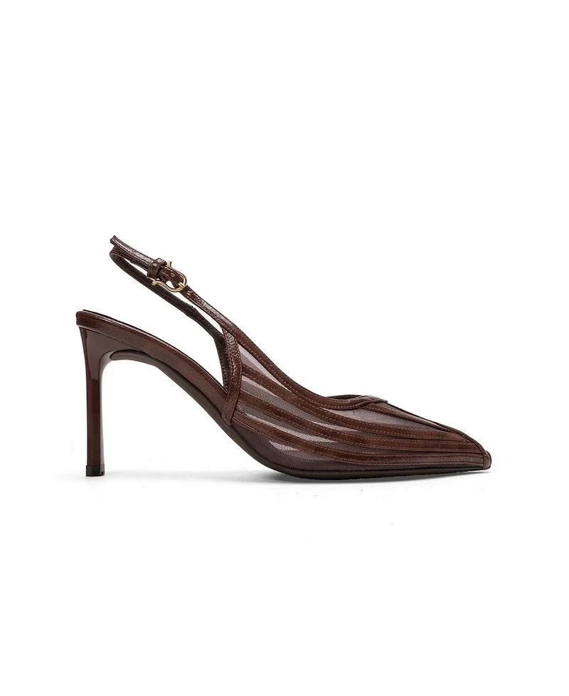 Prologue Shoes Women's Eleana Slingback Mesh Stiletto Pump