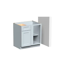 Boyel Living Blind Corner Base Cabinet, Ready to Assemble Kitchen Cabinet with Solid Wood Frame, Soft-Close Slides and Hinges