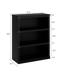 gaomon 3 Tier Bookcase, Low Bookcase Wooden Shelf for Home Office, Living Room, Bed Room