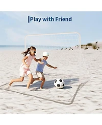 Xo 5-in-1 Soccer Goal, Collapsible Steel Frame Soccer Net with Rebounder, Portable Training Goal for Backyard