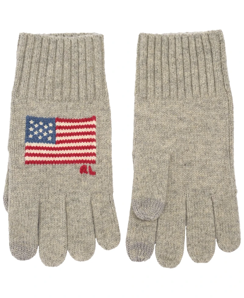 Polo Ralph Lauren Men's Wool Blend Rl Flag Knit Gloves