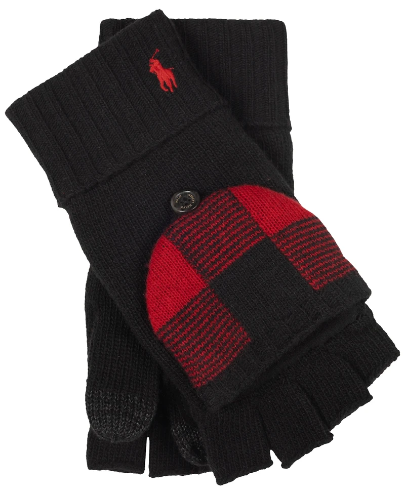 Polo Ralph Lauren Men's Tartan Mitt Convertible Gloves