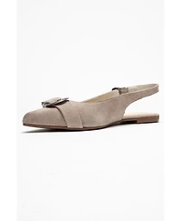 Forever & Always Shoes Women's Cordelia Leather Pointed Toe Buckle Sandal