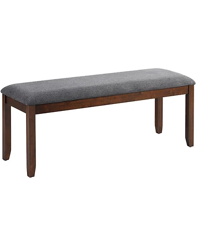 Costway Dining Bench Upholstered Entryway Bench Footstool Kitchen Wood Legs