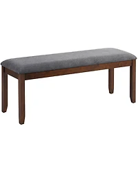 Costway Dining Bench Upholstered Entryway Bench Footstool Kitchen Wood Legs