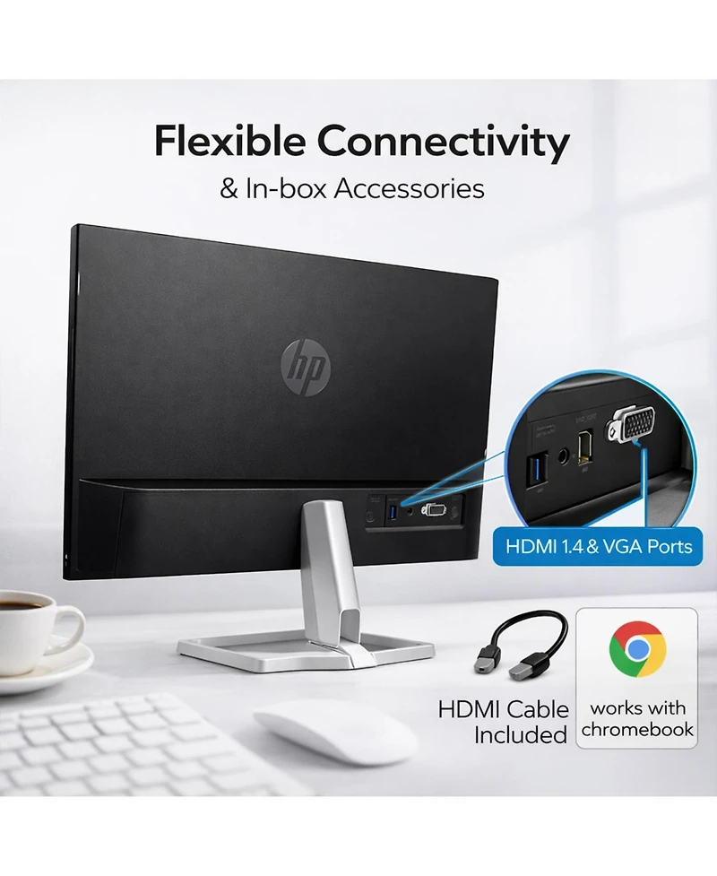 Hp Series Monitor Display Flicker-Free, Ideal for Home and Business