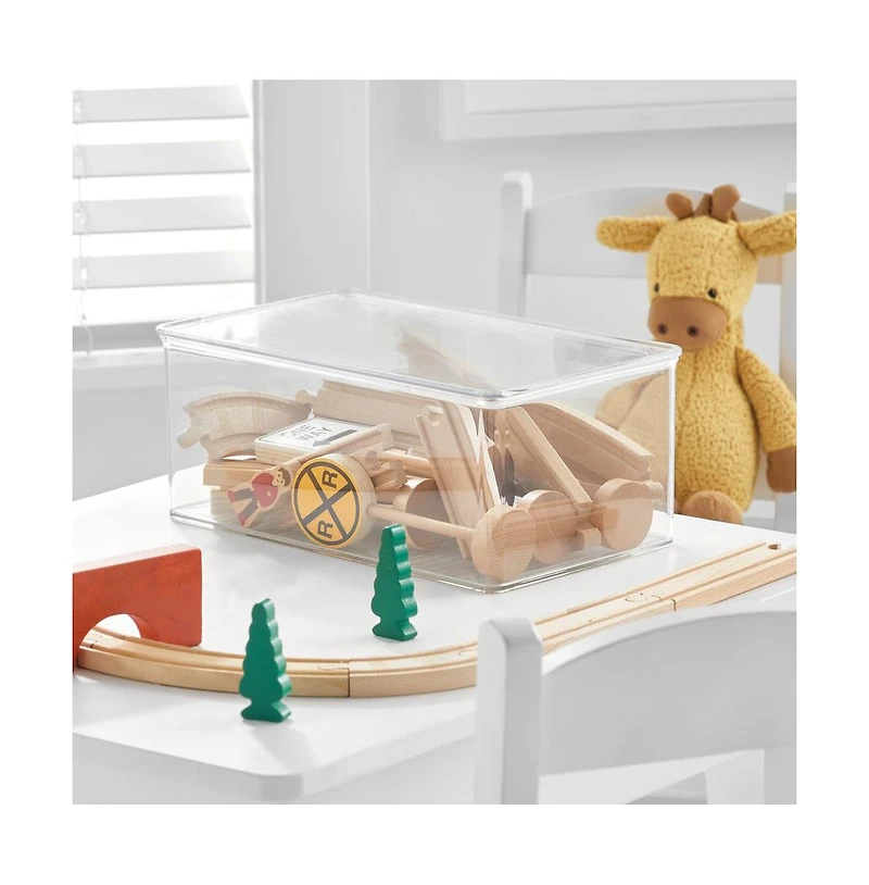 iDesign Stackable Shoe Box with Lid for Wedges or Flats, 2-Pack, Usa Made