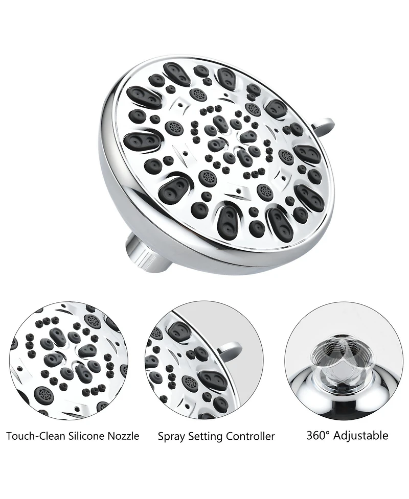 Midola Drill Free Stainless Steel Slide Bar Combo Rain Showerhead Setting Hand Dual Shower Head Spa System