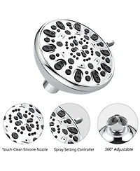 Midola Drill Free Stainless Steel Slide Bar Combo Rain Showerhead Setting Hand Dual Shower Head Spa System