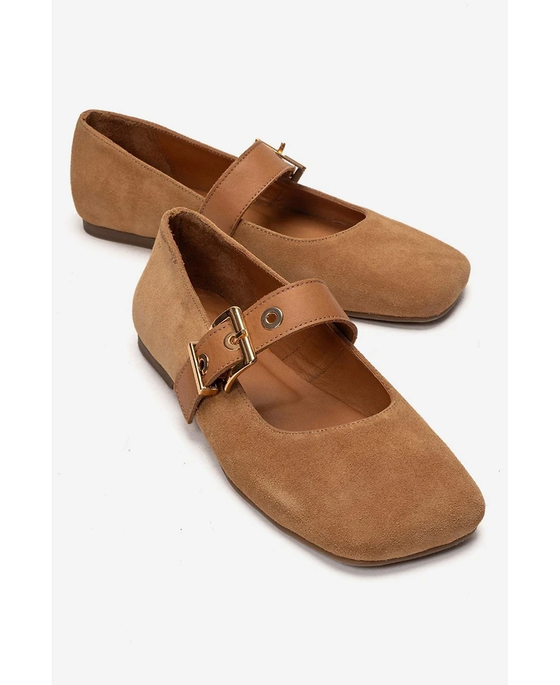 Forever & Always Shoes Women's Jonas Leather Ballet Flat