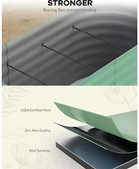 Xo 4x2x2FT Oval Raised Garden Bed, 0.6mm Galvanized Steel Planter Box, Weatherproof Outdoor Garden Bed for Vegetables Herbs Flowers