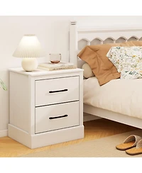 Gymax Set Of 2 18.5'' Farmhouse Nightstand with 2 Drawers Compact Size End Table Living Room
